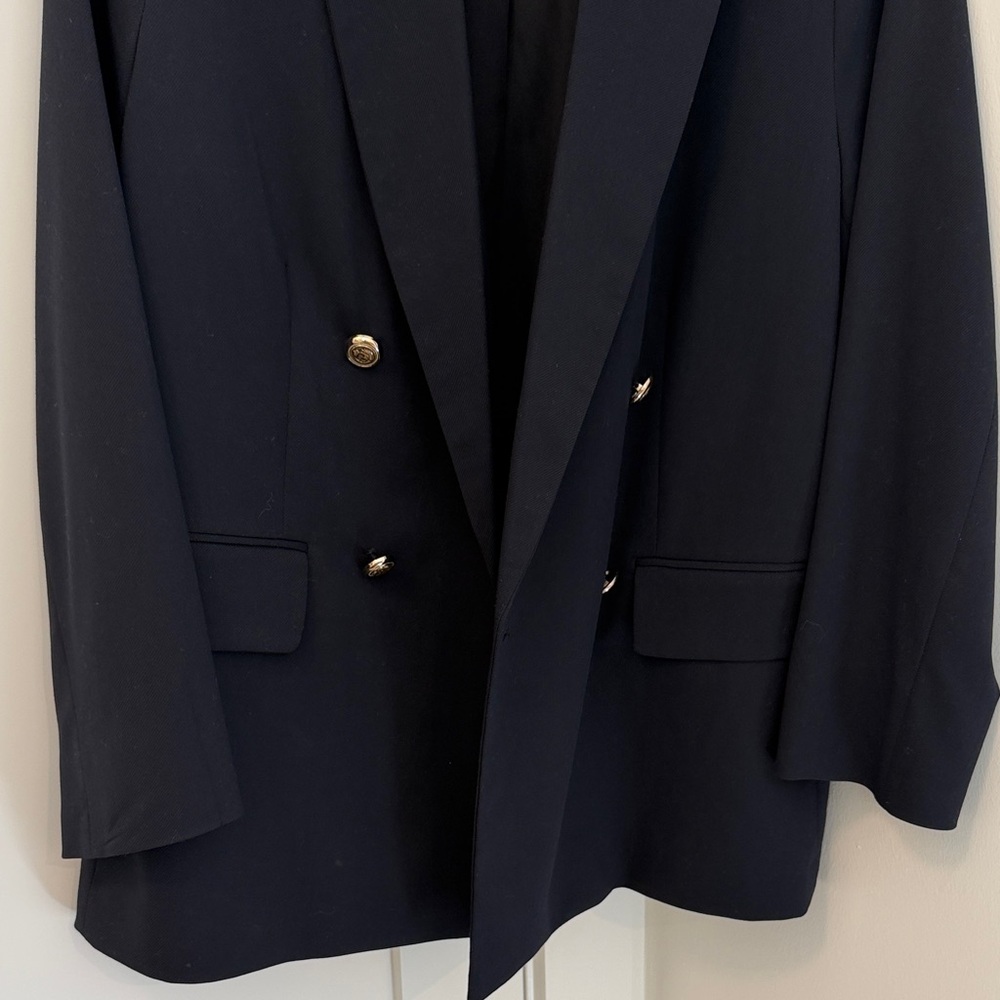 H&M Classic Navy Double-Breasted Women's Blazer - Picture 2 of 5